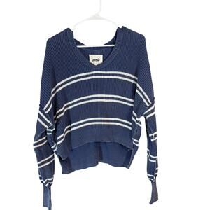 Aerie Striped Cropped Knit Sweater XS